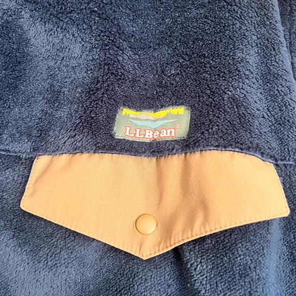 L.L. BEAN | Men’s Extra Large Hi-Pile Fleece Jacket Blue Tan Cozy Teddy Bear - Picture 2 of 8